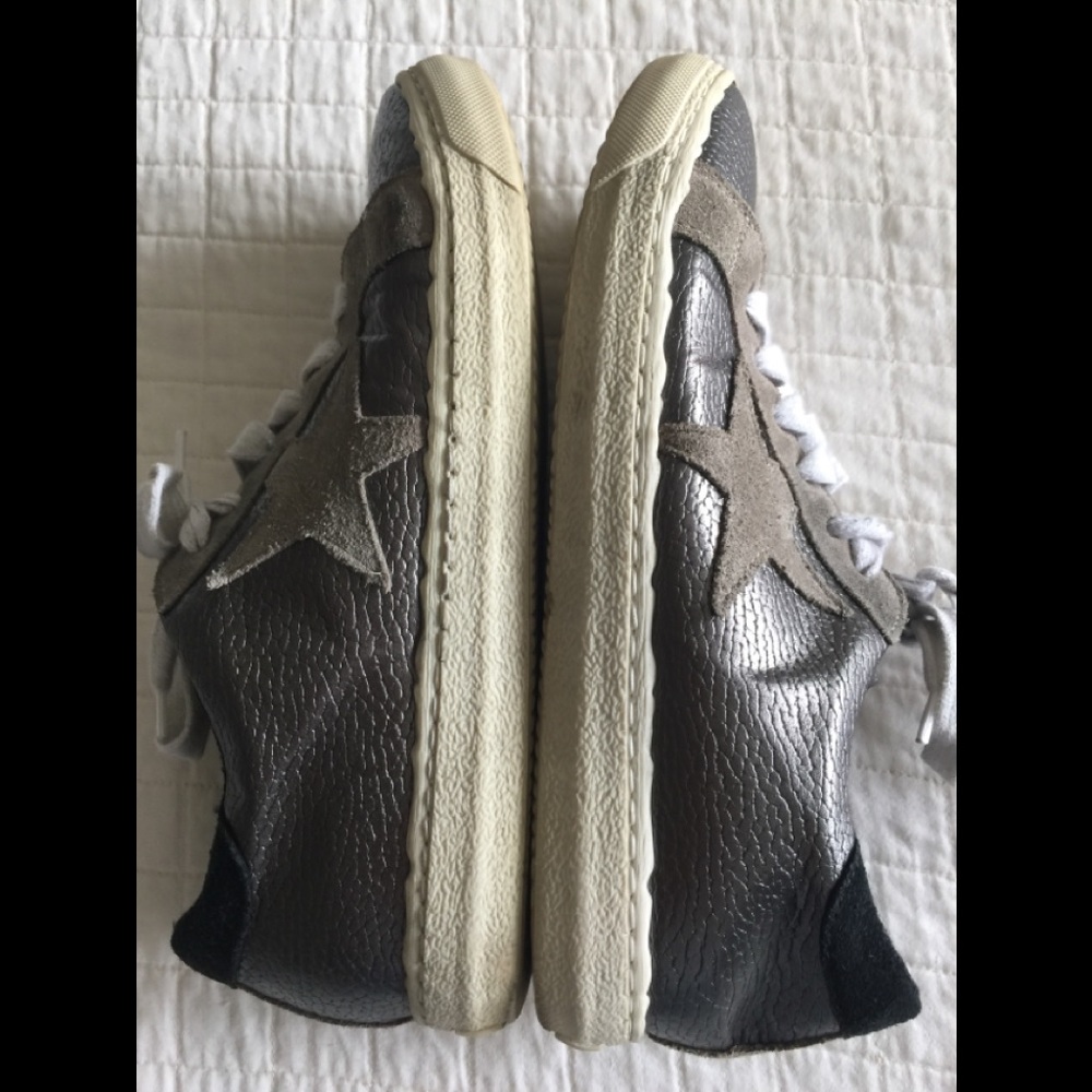 The Shoe Box Italian made metallic sneaker w/star
